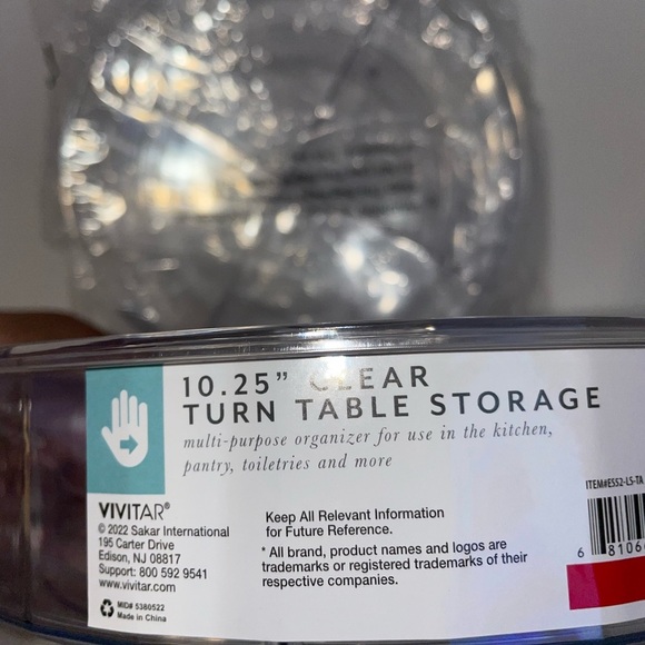 10.25” Clear turn table storage - set of 2 - bullseye playground section - Picture 3 of 6